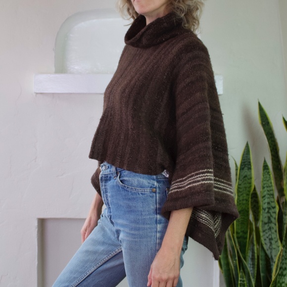 Ralph Lauren Sport Brown Cashmere/Wool Blend Poncho STORED IN MOTHBALLS - Picture 5 of 8